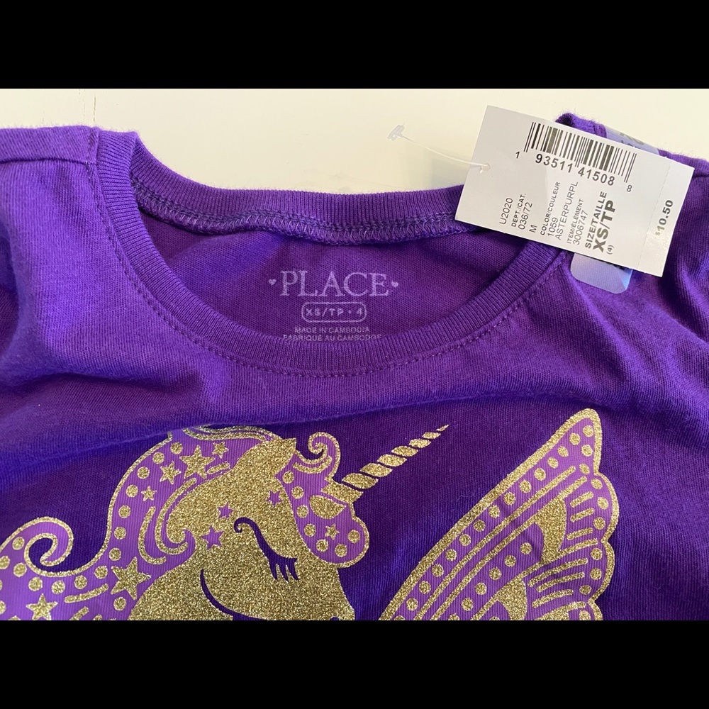 The Children’s Place Glitter Unicorn T-Shirt - Picture 2 of 2